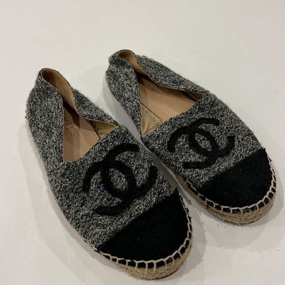 Chanel Espadrille 38 Woven Felt CC Runway Rare Flats CC-0322N-0082 - Picture 2 of 7